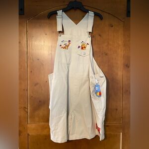 VINTAGE Disney Pooh Tigger Overall Shorts Women's 24W Shortalls Carpenter NWT